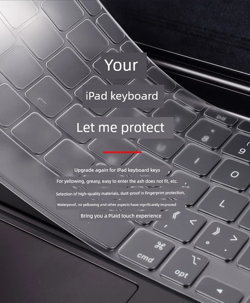2018 ~ Yeni 12.9 inç iPad Pro Klavye - Siyah Antibakteriyel Film - 11