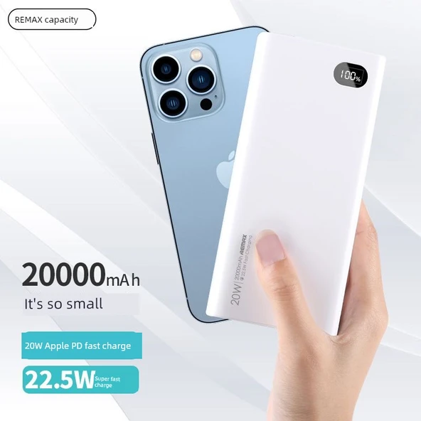 20000mAh Taşınabilir Powerbank - Lacivert 22.5W + 20W Süper Hızlı Şarj - 3
