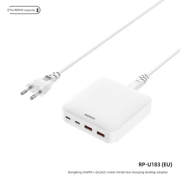 65W Çoklu Port Hızlı Şarj Masaüstü Telefon Adaptörü - 8
