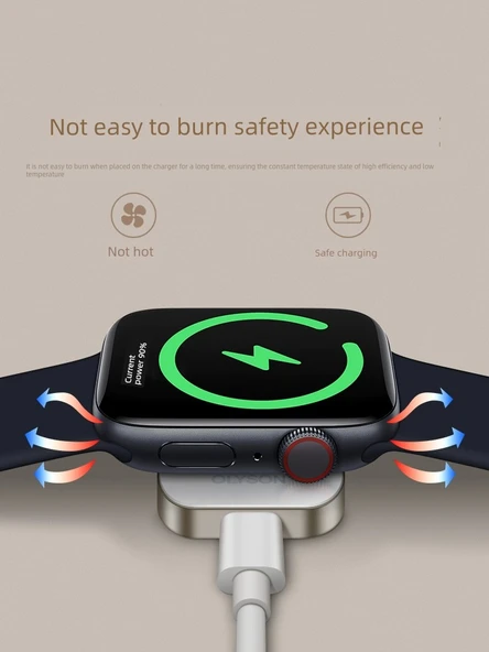 Apple Watch Hızlı Kablosuz Manyetik Şarj Başlığı - Type-C Girişli - 5