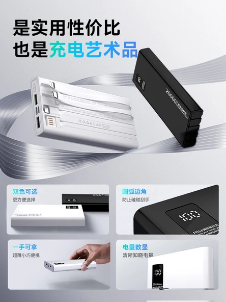 20000mAh Powerbank - Asil Siyah - Gelişmiş Model - 4