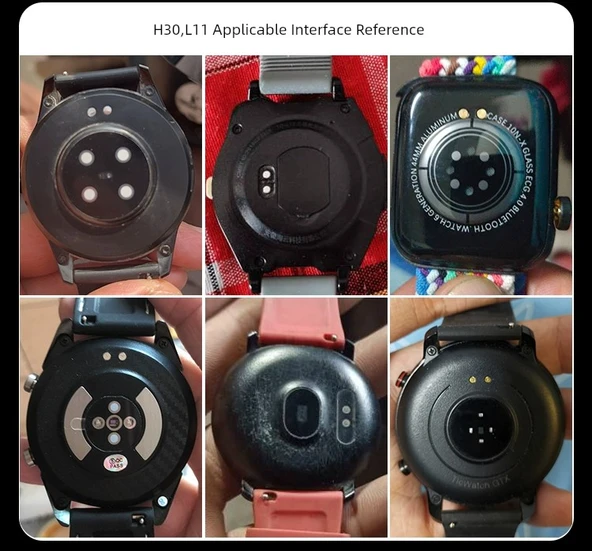 Akıllı Saat Şarj Kablosu - Micro-wear L7 - Beyaz - 4 Noktalı - 9