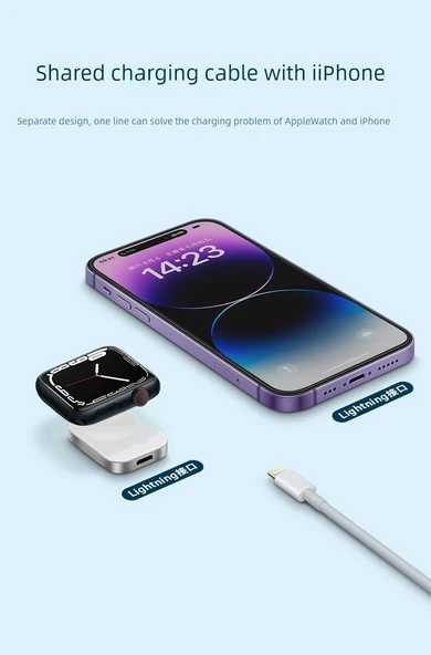 Apple Watch Hızlı Kablosuz Manyetik Şarj Başlığı - Metal Kasa USB - 8