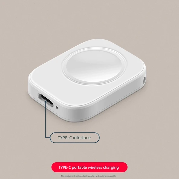 Apple Watch Hızlı Kablosuz Manyetik Şarj Başlığı - Type-C Girişli