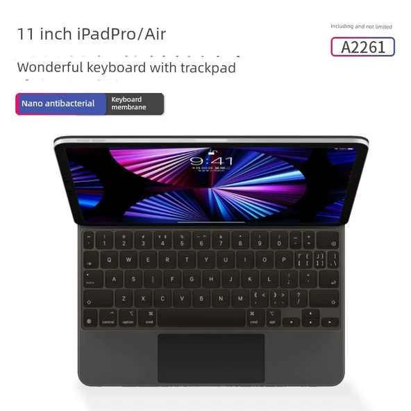 2018 ~ Yeni 11 inç iPad Pro/Air Klavye - Siyah Antibakteriyel Film
