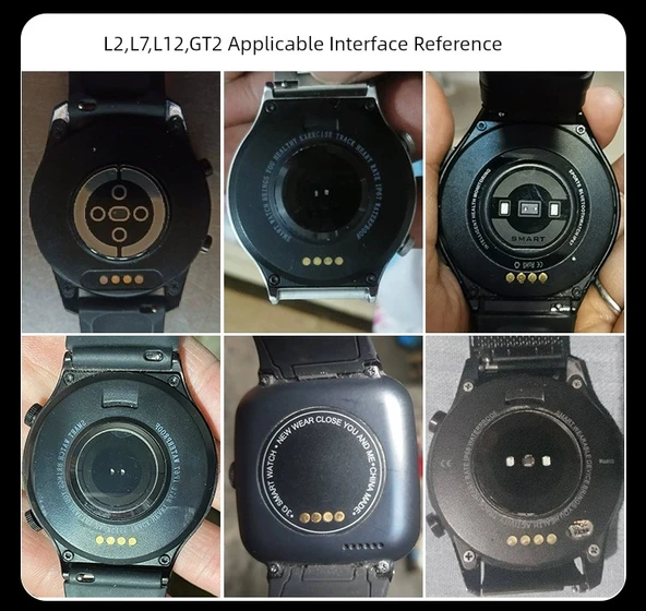 Akıllı Saat Şarj Kablosu - Micro-wear L5 - Siyah - 2 Noktalı - 8