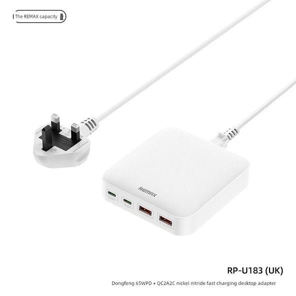 65W Çoklu Port Hızlı Şarj Masaüstü Telefon Adaptörü - 3