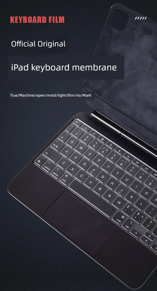2018 ~ Yeni 12.9 inç iPad Pro Klavye - Siyah Antibakteriyel Film - 7