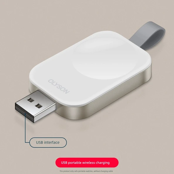 Apple Watch Hızlı Kablosuz Manyetik Şarj Başlığı - Metal Kasa USB
