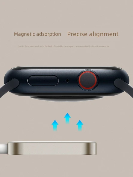 Apple Watch Hızlı Kablosuz Manyetik Şarj Başlığı - Type-C Girişli - 4