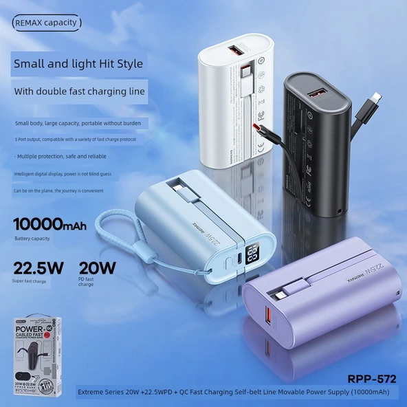 10000mAh Taşınabilir Hızlı Şarj Powerbank - Mavi - 4