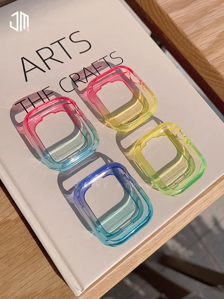 Apple Watch 40mm (4/5/6/SE Nesil) Uyumlu Gül Kırmızısından Sarıya Gradyan TPU Kılıf - 6