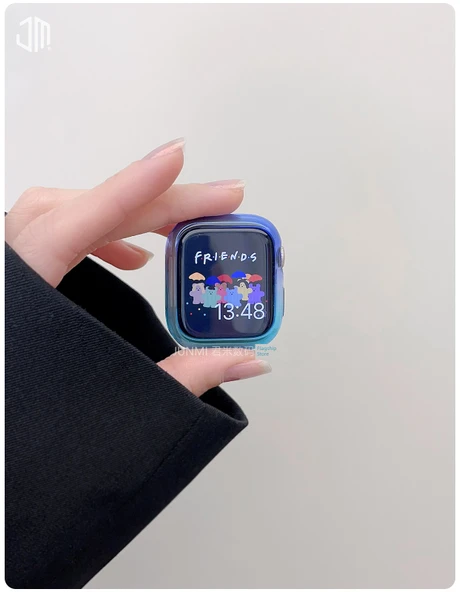Apple Watch 40mm (4/5/6/SE Nesil) Uyumlu Mor'dan Mavi'ye Gradyan TPU Kılıf