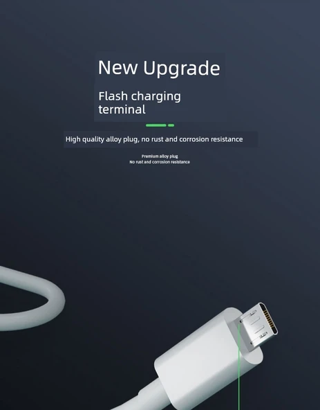 Micro USB Hızlı Şarj Data Kablosu - 2 Metre - Beyaz (2 Adet) - Resim 11