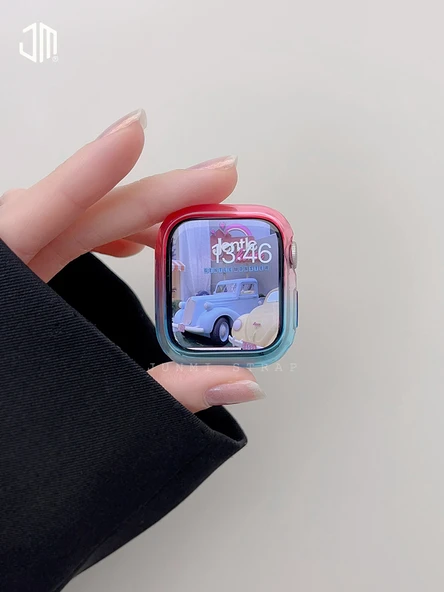 Apple Watch 40mm (4/5/6/SE Nesil) Uyumlu Sarıdan Yeşile Gradyan TPU Kılıf - 3