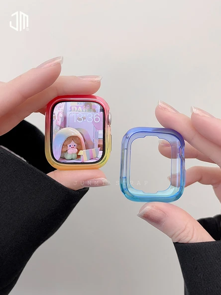 Apple Watch 40mm (4/5/6/SE Nesil) Uyumlu Sarıdan Yeşile Gradyan TPU Kılıf - 5