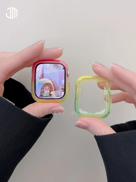 Apple Watch 40mm (4/5/6/SE Nesil) Uyumlu Sarıdan Yeşile Gradyan TPU Kılıf - 4