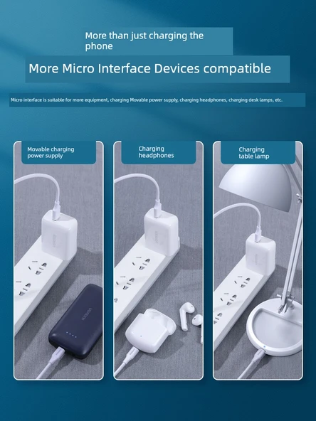 MicroUSB Hızlı Şarj Kablosu - 1.5m Beyaz - 2