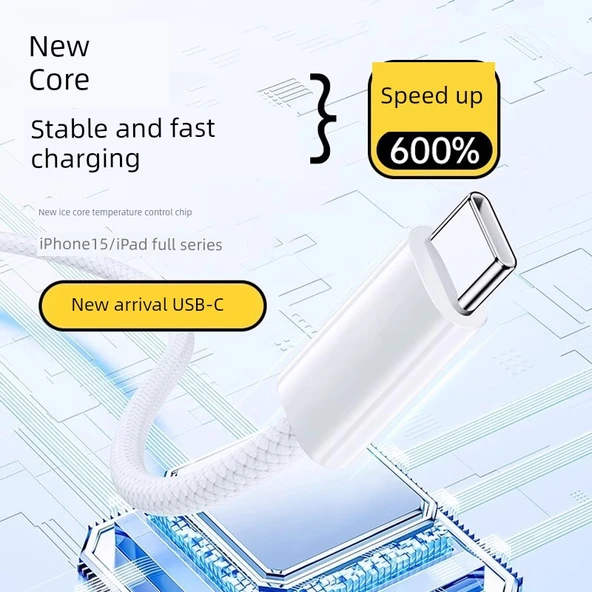 iPhone 16e için 30W USB-C PD Hızlı Şarj Aleti - 1.5 Metre Kablolu (2 Adet) - 4