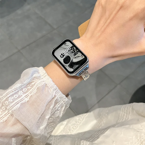 Xiaomi Bracelet 9Pro Uyumlu Taşlı Metal Kordon - Siyah - 3