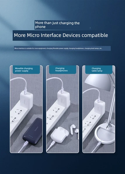 MicroUSB Hızlı Şarj Kablosu - 1.5m Beyaz - 7