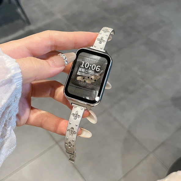 Xiaomi Bracelet 9Pro Uyumlu Taşlı Metal Kordon - Siyah - 2