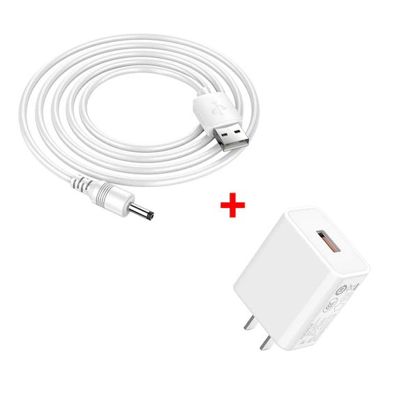 Elektrikli Kalemtıraş Şarj Kablosu - DC3.5mm - 2 Metre - Beyaz - 3C Sertifikalı Şarj Başlıklı