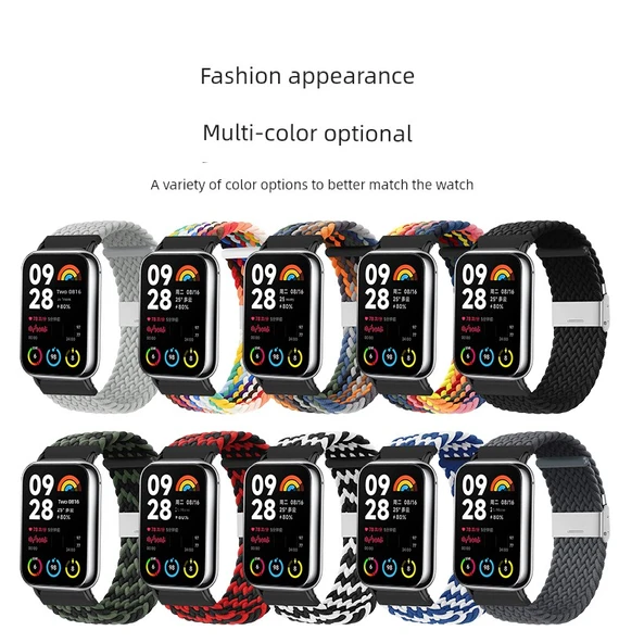 Xiaomi Mi Band 8 Pro Uyumlu Elastik Örgü Kordon - Yıldız Işığı Siyah - 10