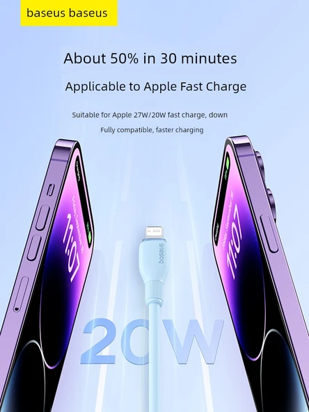 USB-C Lightning Kablosu - İki Adet Nebula Moru 1.2m Çift C Port iPhone 15 - 2