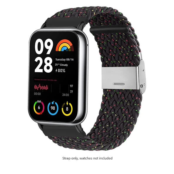 Xiaomi Mi Band 8 Pro Uyumlu Elastik Örgü Kordon - Yıldız Işığı Siyah