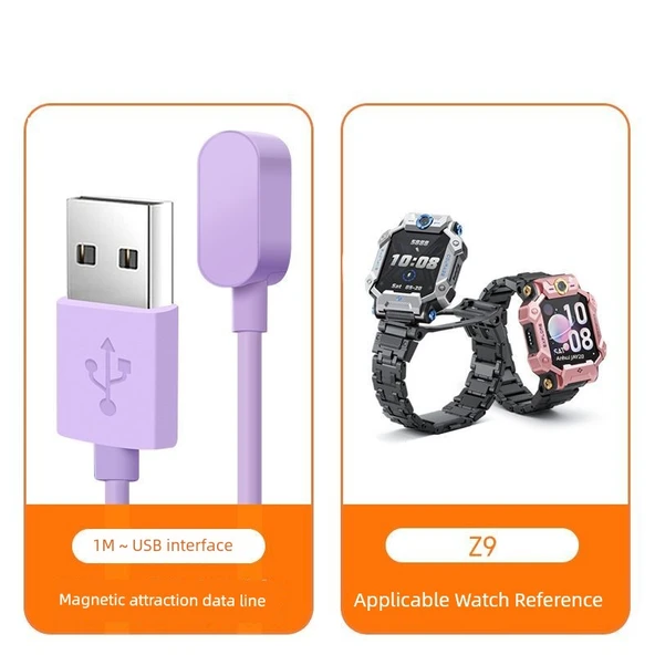 Z9 Çocuk Saati Şarj Kablosu - Mor