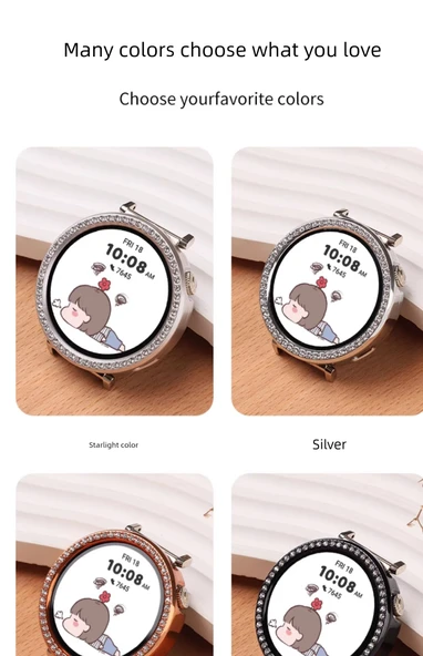Huawei GT4 41mm Elmas Kaplama Şeffaf Akıllı Saat Kılıfı - 8