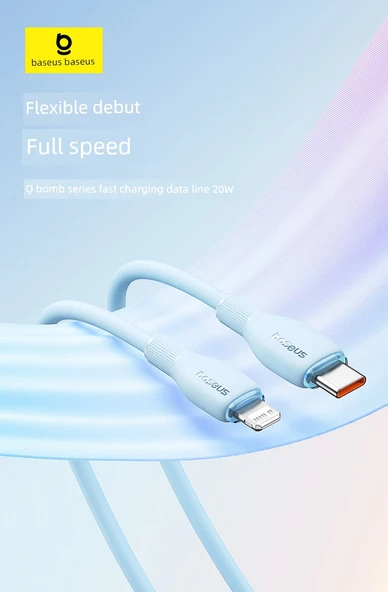 USB-C Lightning Kablosu - Xinghai Mavisi 1.2m PD Hızlı Şarj + 20W Adaptör - 6