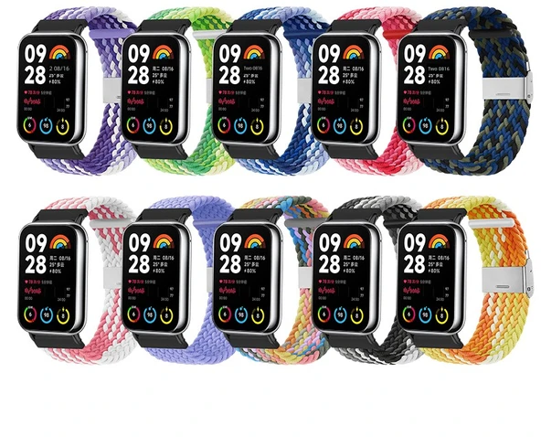 Xiaomi Mi Band 8 Pro Uyumlu Elastik Örgü Kordon - Yıldız Işığı Siyah - 11