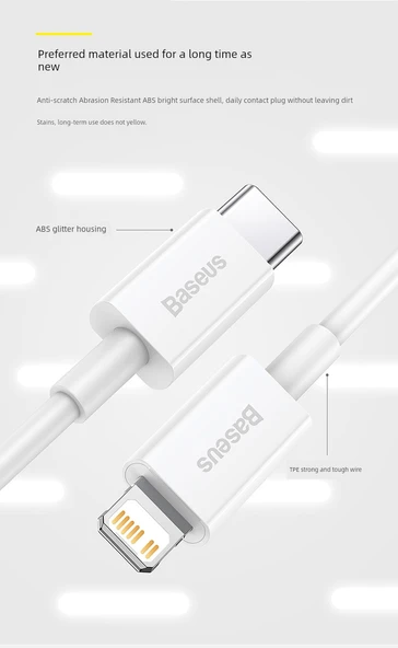PD20W USB-C Lightning Kablo - 0.25 Metre - Beyaz - Kablo Düzenleyici Hediyeli - 11