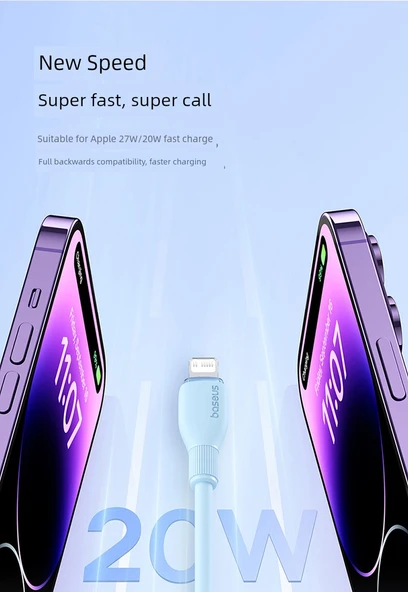 USB-C Lightning Kablosu - Xinghai Mavisi 1.2m PD Hızlı Şarj + 20W Adaptör - 7