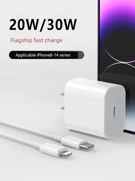 iPhone Hızlı Şarj Aleti - 20W Şarj Cihazı + 2m Kablo - 3