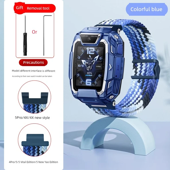 Huawei Çocuk Saati 5/5 New Yao/5 Vital Edition Uyumlu Manyetik Kordon - Renkli Mavi