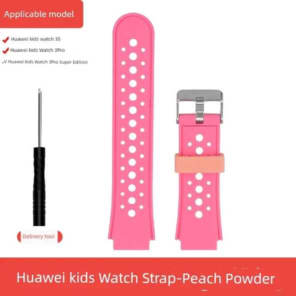 Huawei Çocuk Saati 3 Pro Super Uyumlu Kordon - Şeftali Pembesi