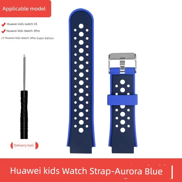 Huawei Çocuk Saati 3S Uyumlu Kordon - Aurora Mavi