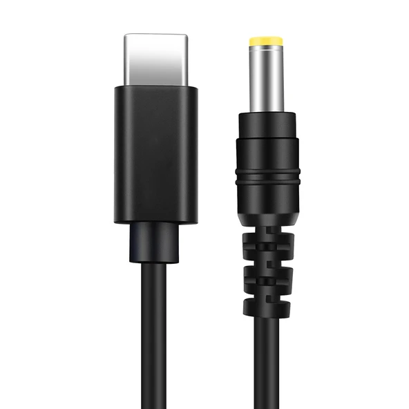 Type-C - DC12V 3A Kablo - 1.5 Metre - DC5.5mm Arayüz - 2