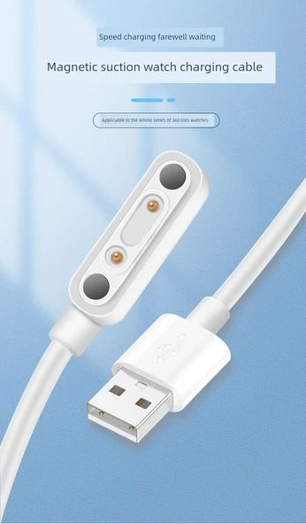 360 Çocuk Saati Manyetik Şarj Kablosu ve Şarj Başlığı - P1 Pro/8X Pro/9X Pro - Siyah - 7