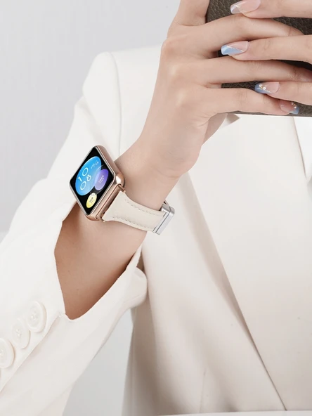 Huawei FIT/new/elegant Uyumlu Litchi Siyah Deri Manyetik Kordon + HD Film - 5