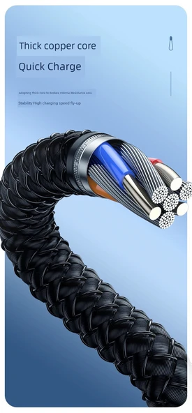 Type-C'den Type-C'ye PD65W Hızlı Şarj/Data Kablosu - 12cm - 10