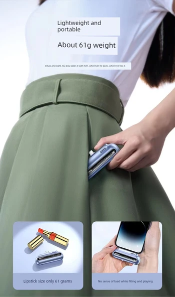 2500mAh iPhone Şarjlı Powerbank - Sedef Mavi - 11