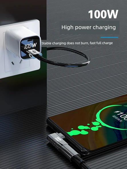 Type-C Erkek Dişi Düz Kafa 100W Çinko Alaşımlı Adaptör - 5
