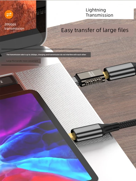 Type-C Erkek Dişi Düz Kafa 100W Çinko Alaşımlı Adaptör - 6