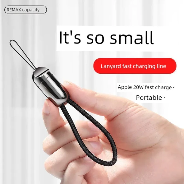 Apple 6-14 Uyumlu 30W Hızlı Şarj Data Kablosu - Siyah (C-L) 12cm - 2