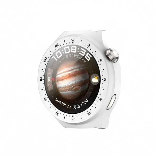 Huawei Watch4 Pro Koruyucu Kılıf Resmi Siyah Desenli Beyaz