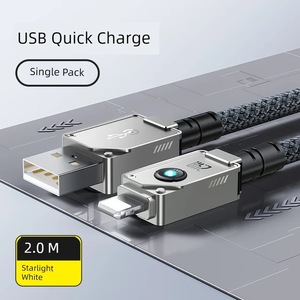 iPhone 15/16 Uyumlu Hızlı Şarj Kablosu - Yıldız Beyazı 2m USB